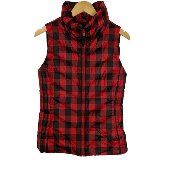Talbots Jackets & Blazers - TALBOTS Red Black Buffalo Check Down Puffer Vest | Size Small